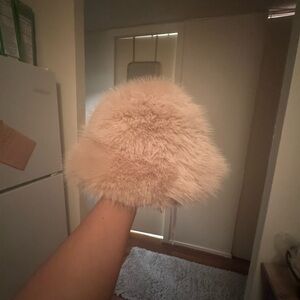 Fluffy Beige Faux Fur Hat